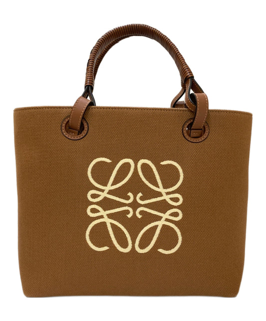 [Pre-owned] LOEWE Jacquard and leather ANAGRAM TOTE SMALL Anagram small tote bag A717S72X06