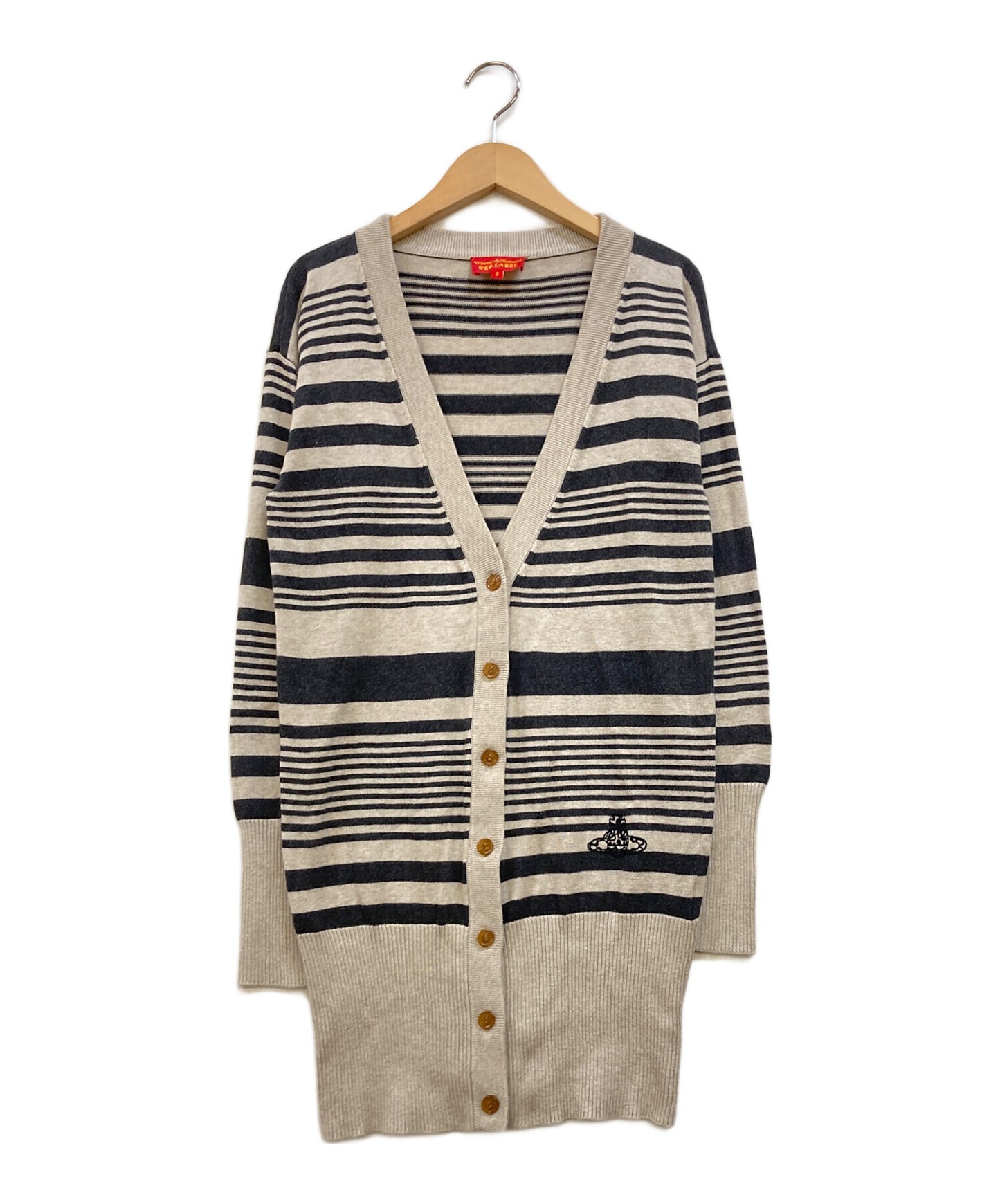 [Pre-owned] Vivienne Westwood RED LABEL Long Striped Knit Cardigan 357-01-19018
