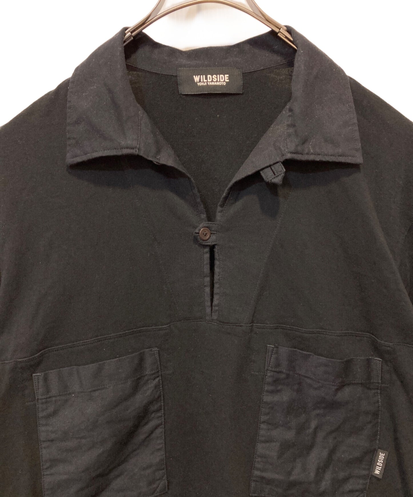 [Pre-owned] WILD SIDE YOHJI YAMAMOTO Cotton Jersey Collared Pocket Long Sleeve T-shirt WE-T11-002