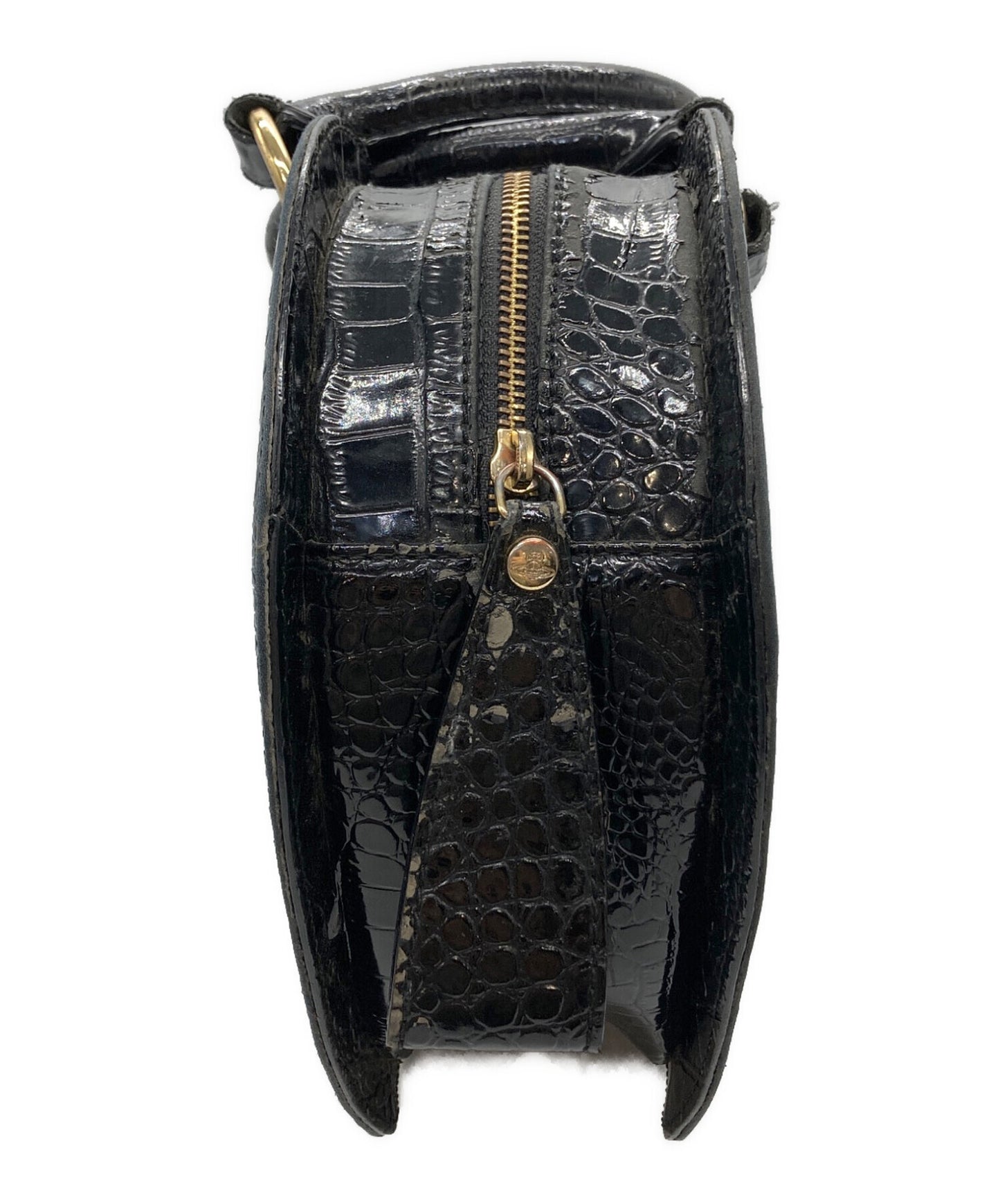 [Pre-owned] Vivienne Westwood Croc Stamped Orb Handbag
