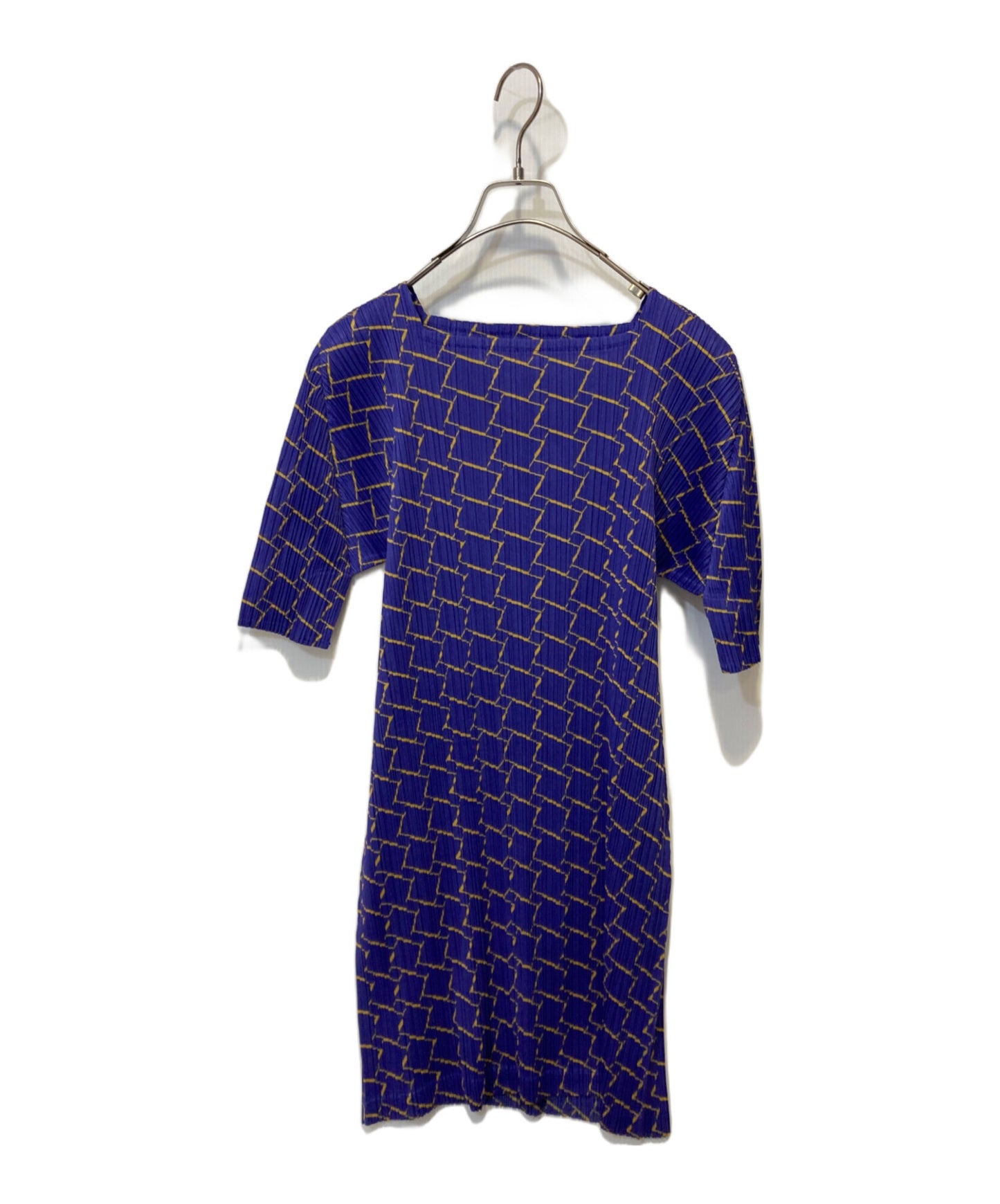 [Pre-owned] PLEATS PLEASE Block Print Square Neck Tunic PP93-JT662