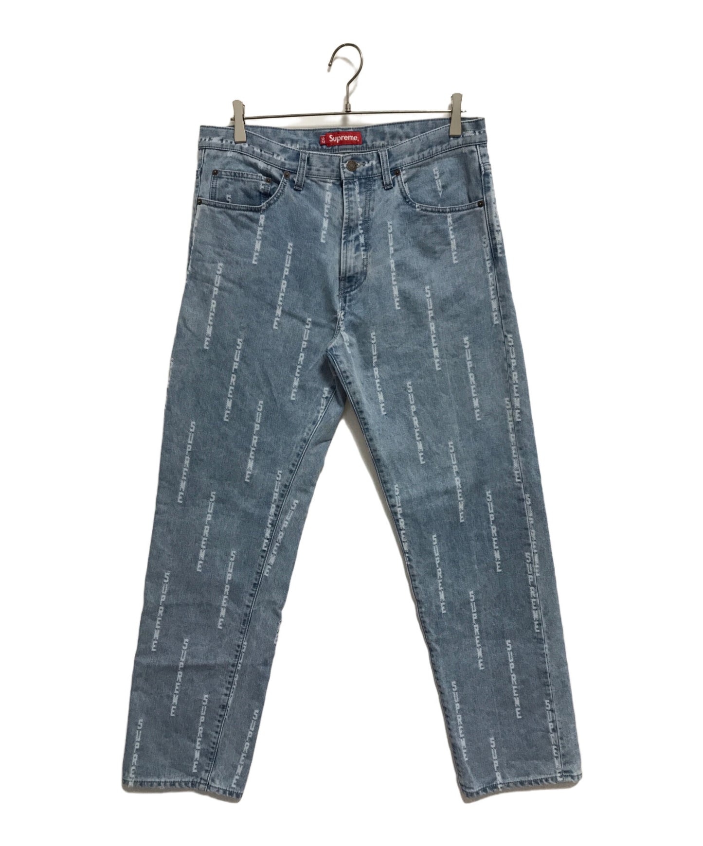 [Pre-owned] SUPREME Logo Stripe Jacquard Regular Jean