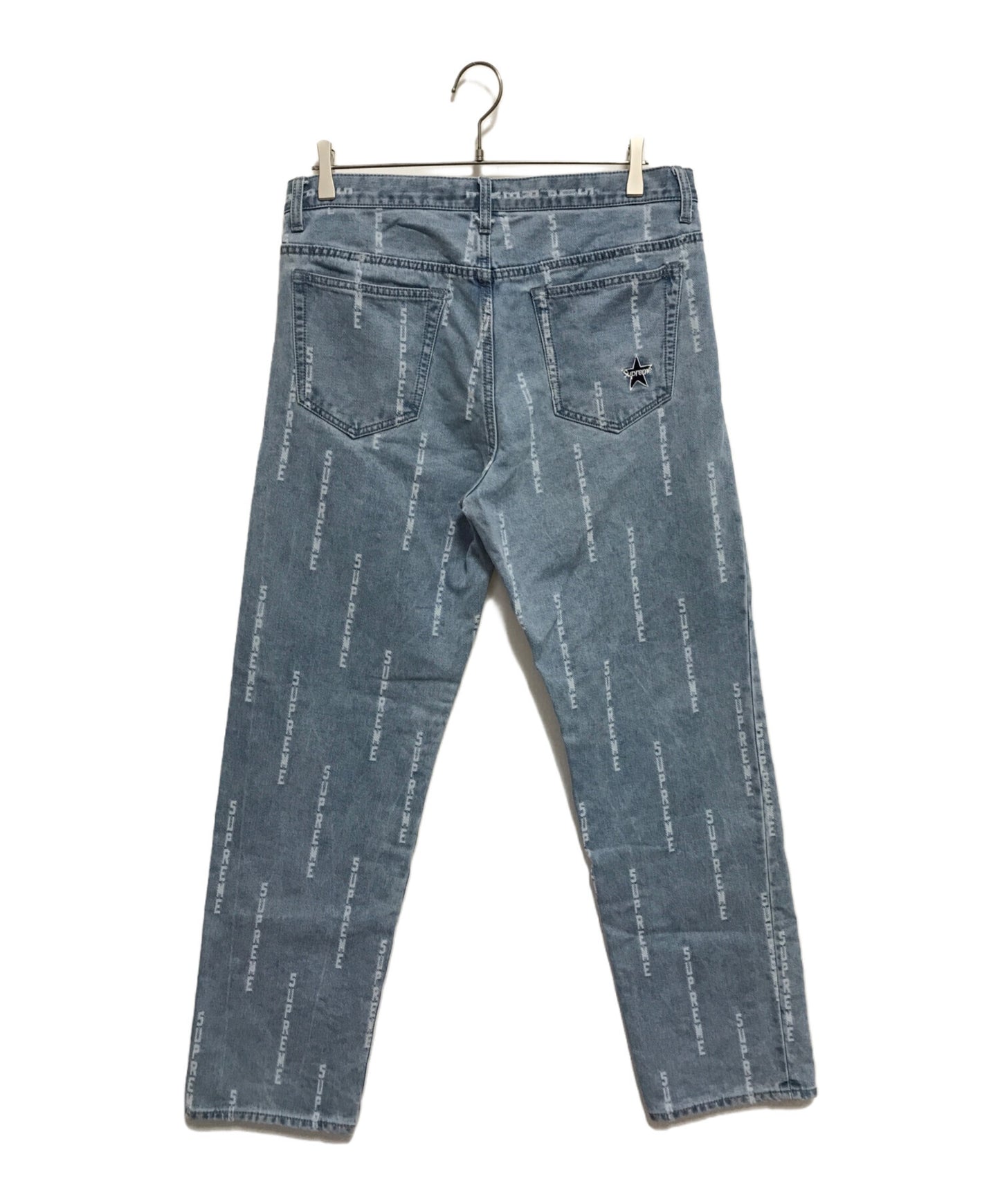 [Pre-owned] SUPREME Logo Stripe Jacquard Regular Jean