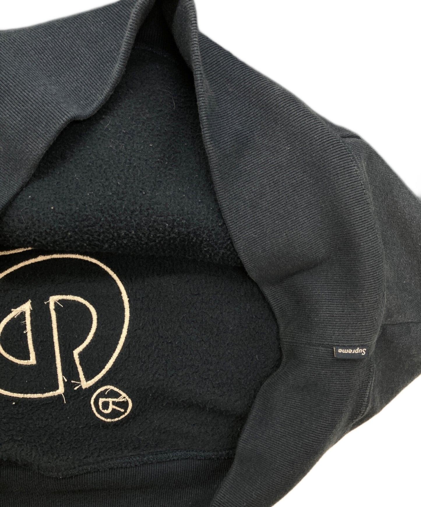 [Pre-owned] SUPREME Satin Applique Hooded Sweatshirt