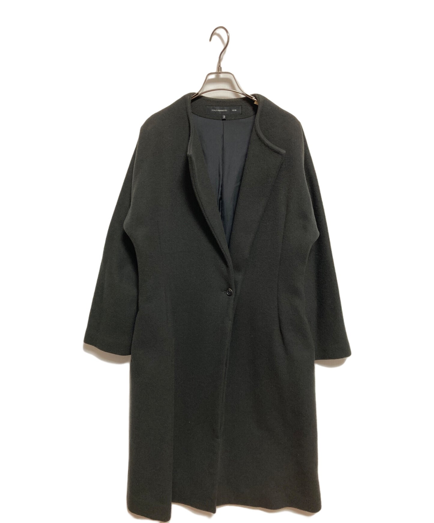 [Pre-owned] yohji yamamoto+noir Melton wool nylon collarless coat NN-C12-150
