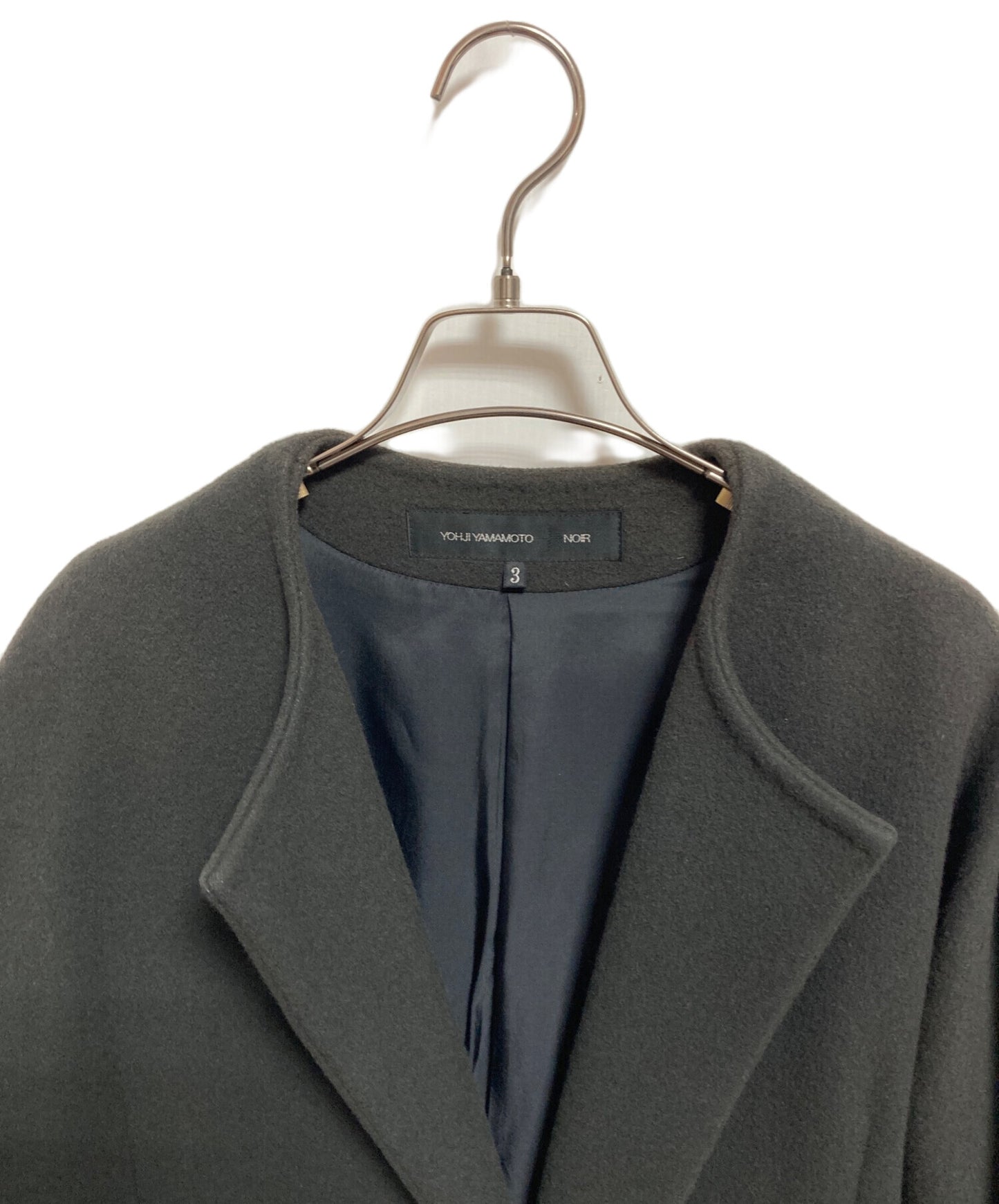 [Pre-owned] yohji yamamoto+noir Melton wool nylon collarless coat NN-C12-150