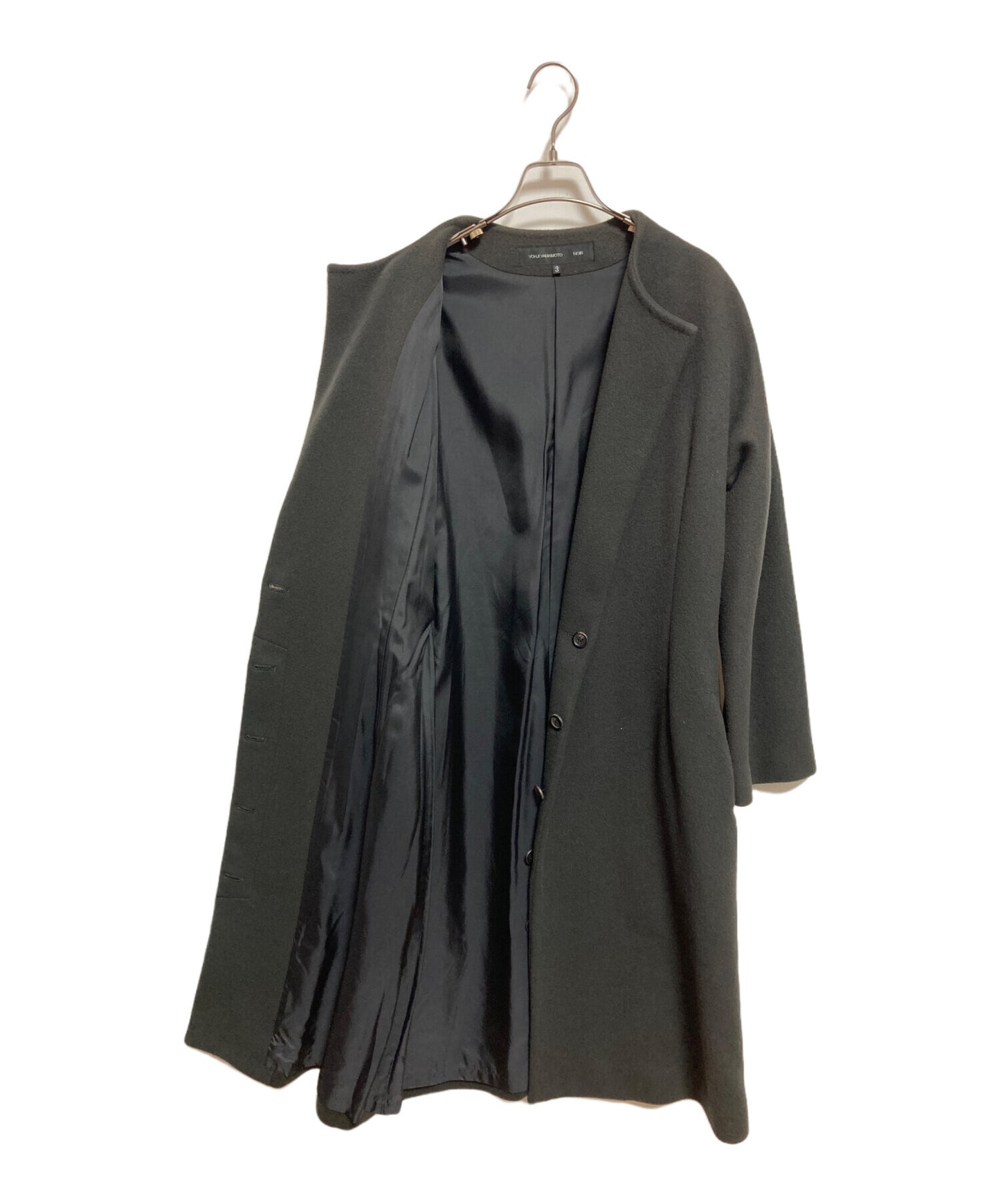 [Pre-owned] yohji yamamoto+noir Melton wool nylon collarless coat NN-C12-150