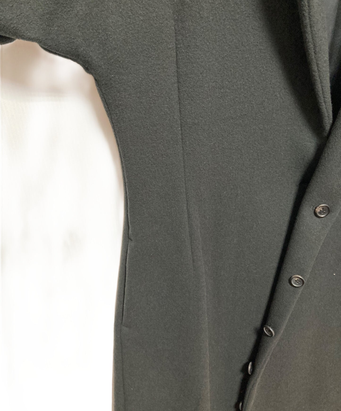 [Pre-owned] yohji yamamoto+noir Melton wool nylon collarless coat NN-C12-150