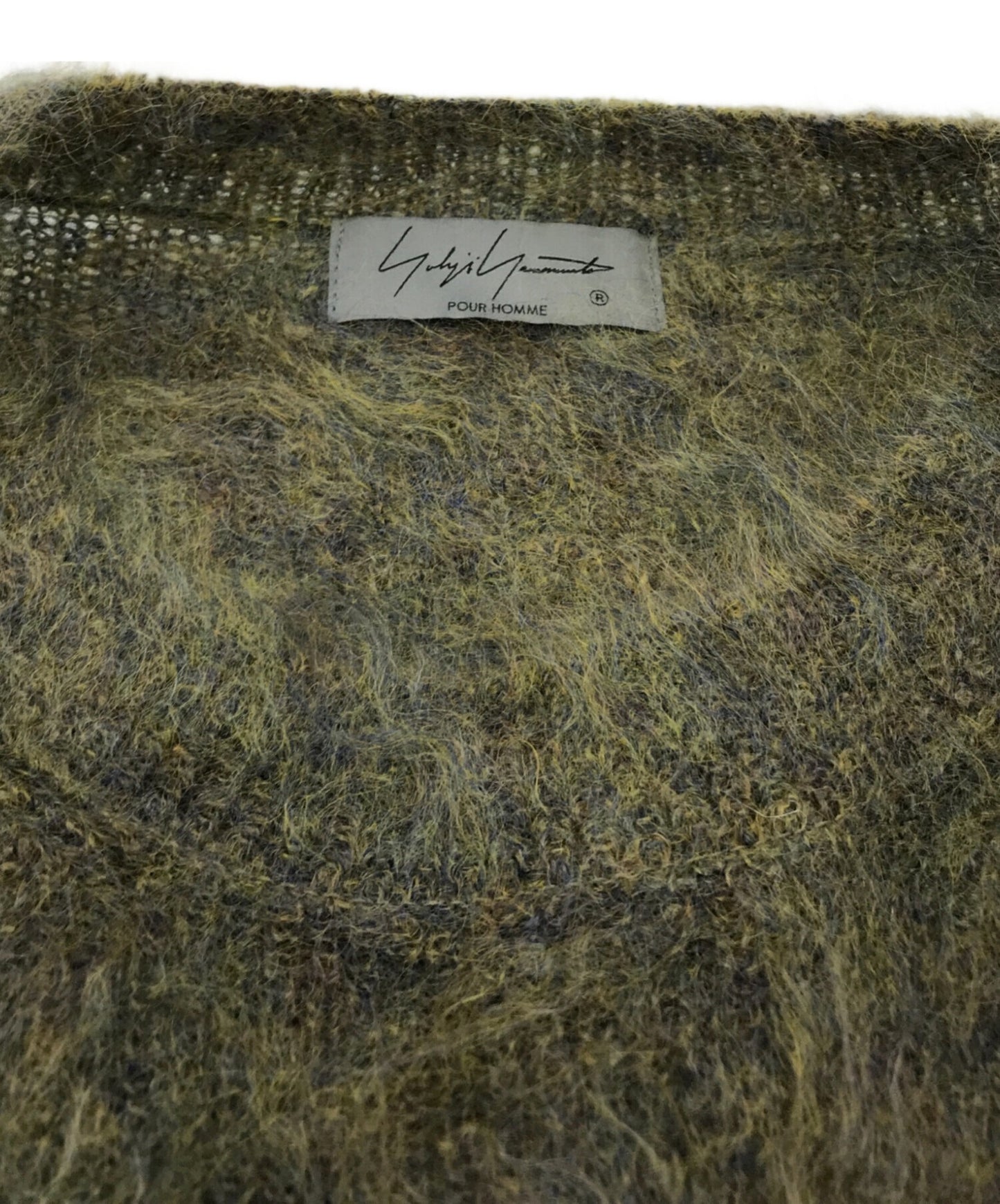 [Pre-owned] Yohji Yamamoto pour homme 10G HALF CARDIGAN FUR FINISH CREW NECK HE-K01-190