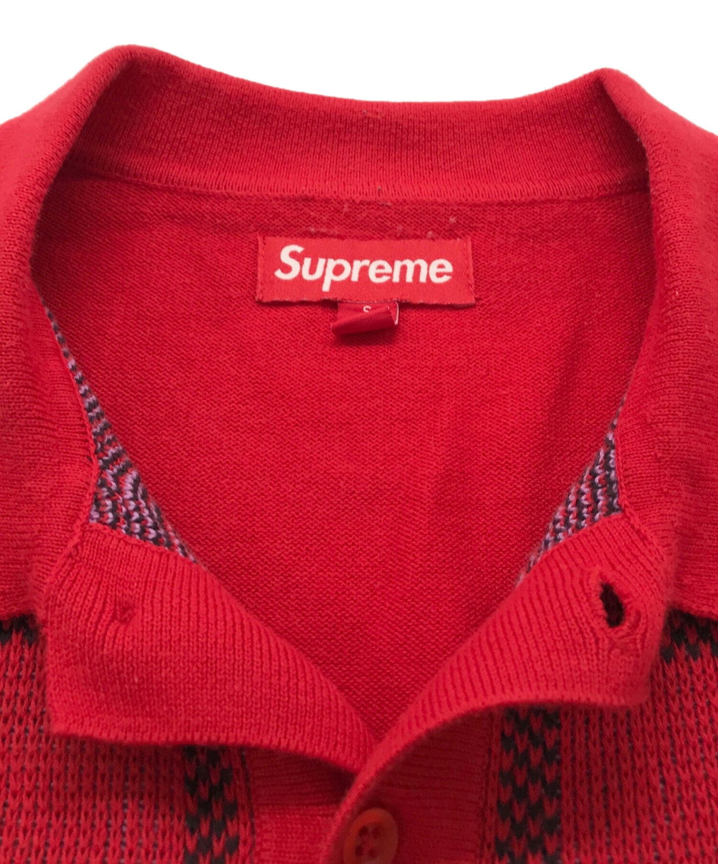 [Pre-owned] SUPREME Plaid Knit S/S Polo