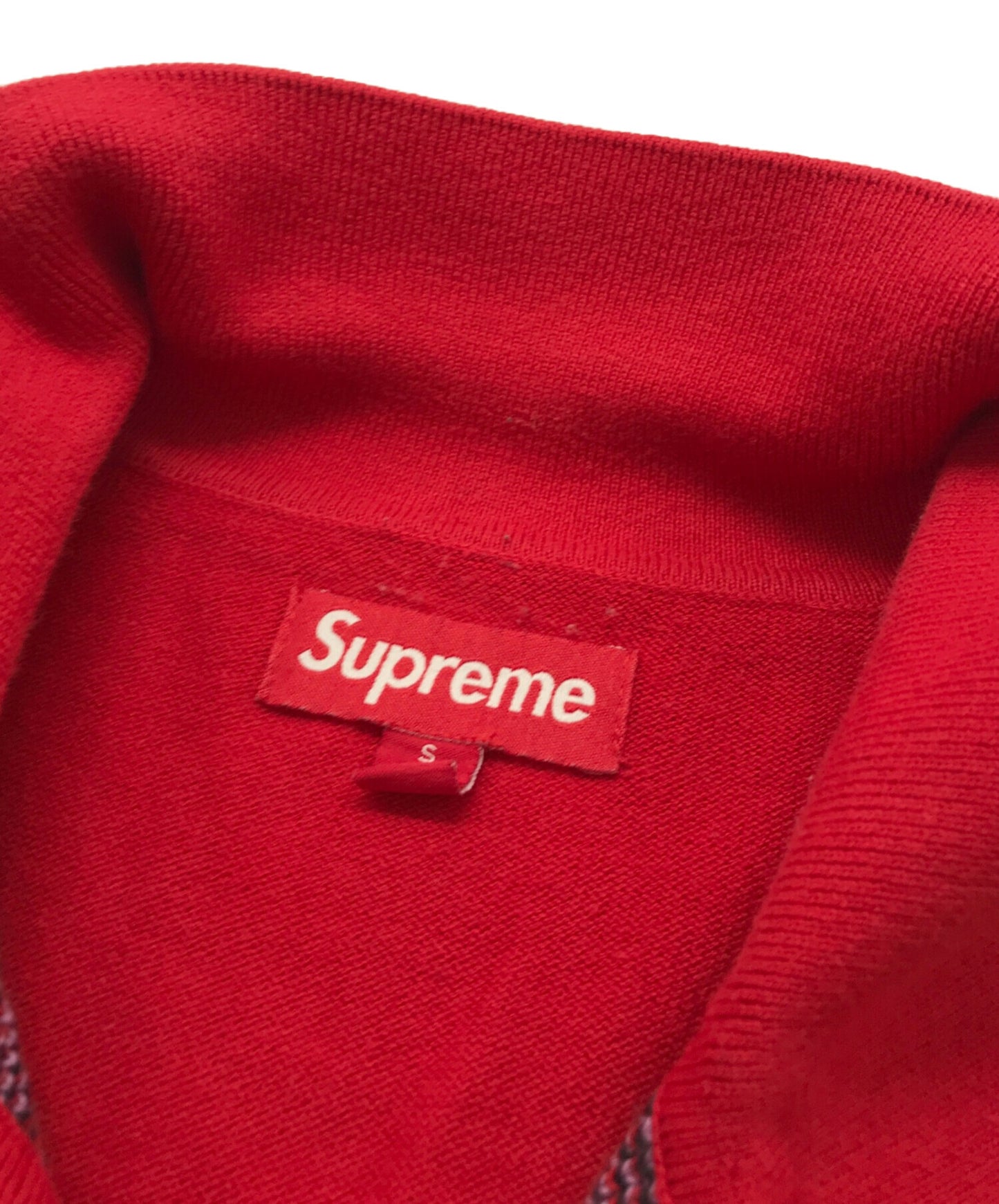 [Pre-owned] SUPREME Plaid Knit S/S Polo