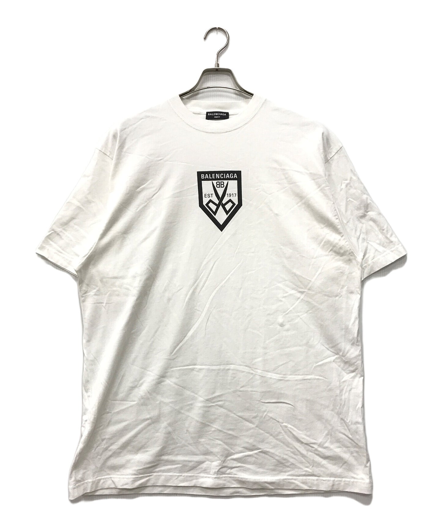 [Pre-owned] BALENCIAGA Scissors Logo Print Oversized T-Shirt 651795 TKV77