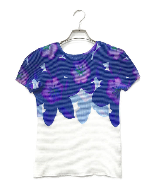 [Pre-owned] me ISSEY MIYAKE Floral-print pleated cut and sewn MI81FK516