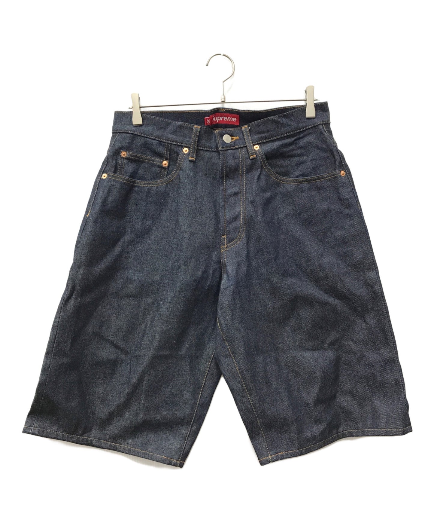 [Pre-owned] SUPREME RIGID BAGGY SELVEDGE DENIM SHORT/Baggy half denim pants