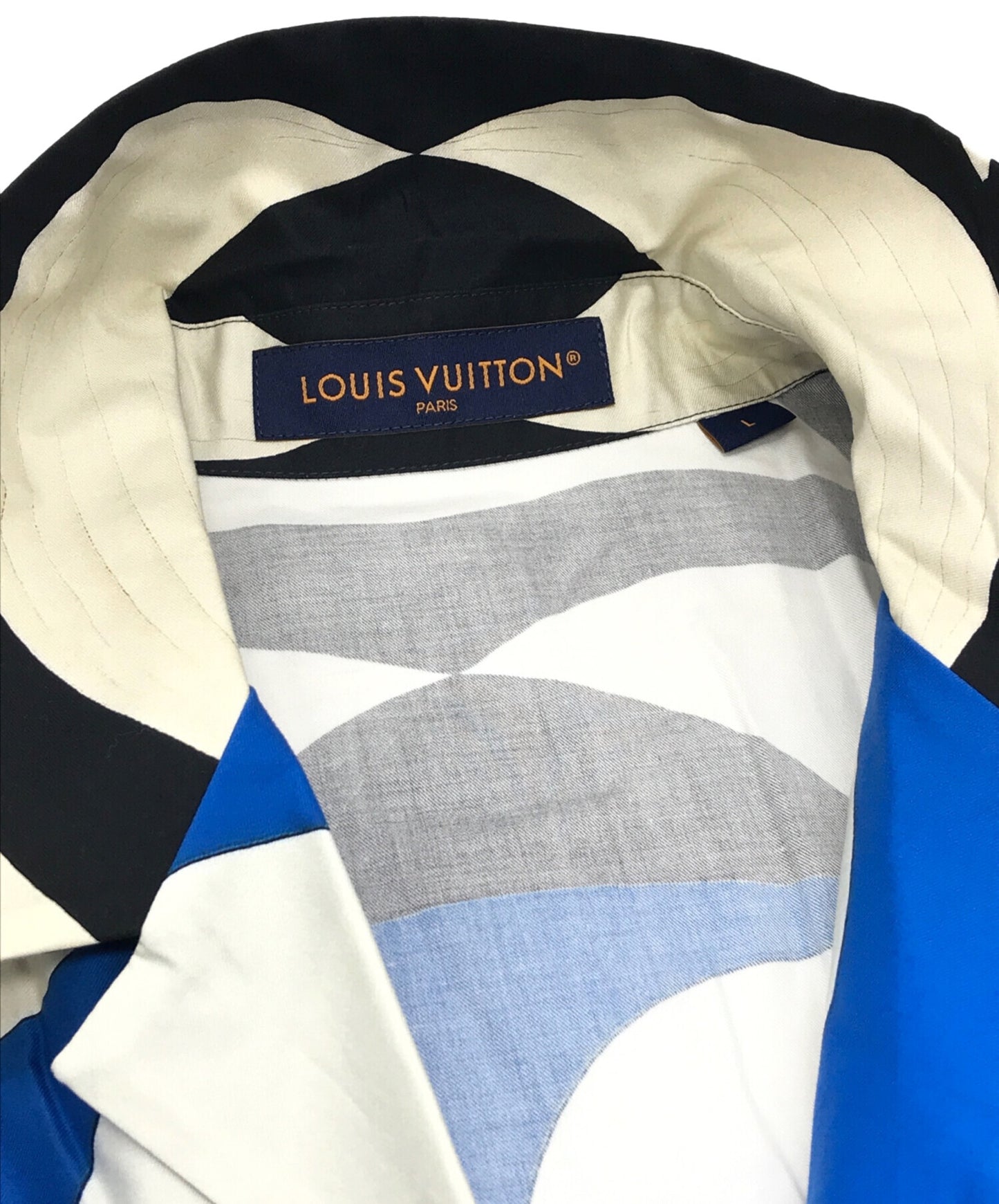 [Pre-owned] LOUIS VUITTON Printed short sleeve cotton shirt RM242MM KJA HRS12W