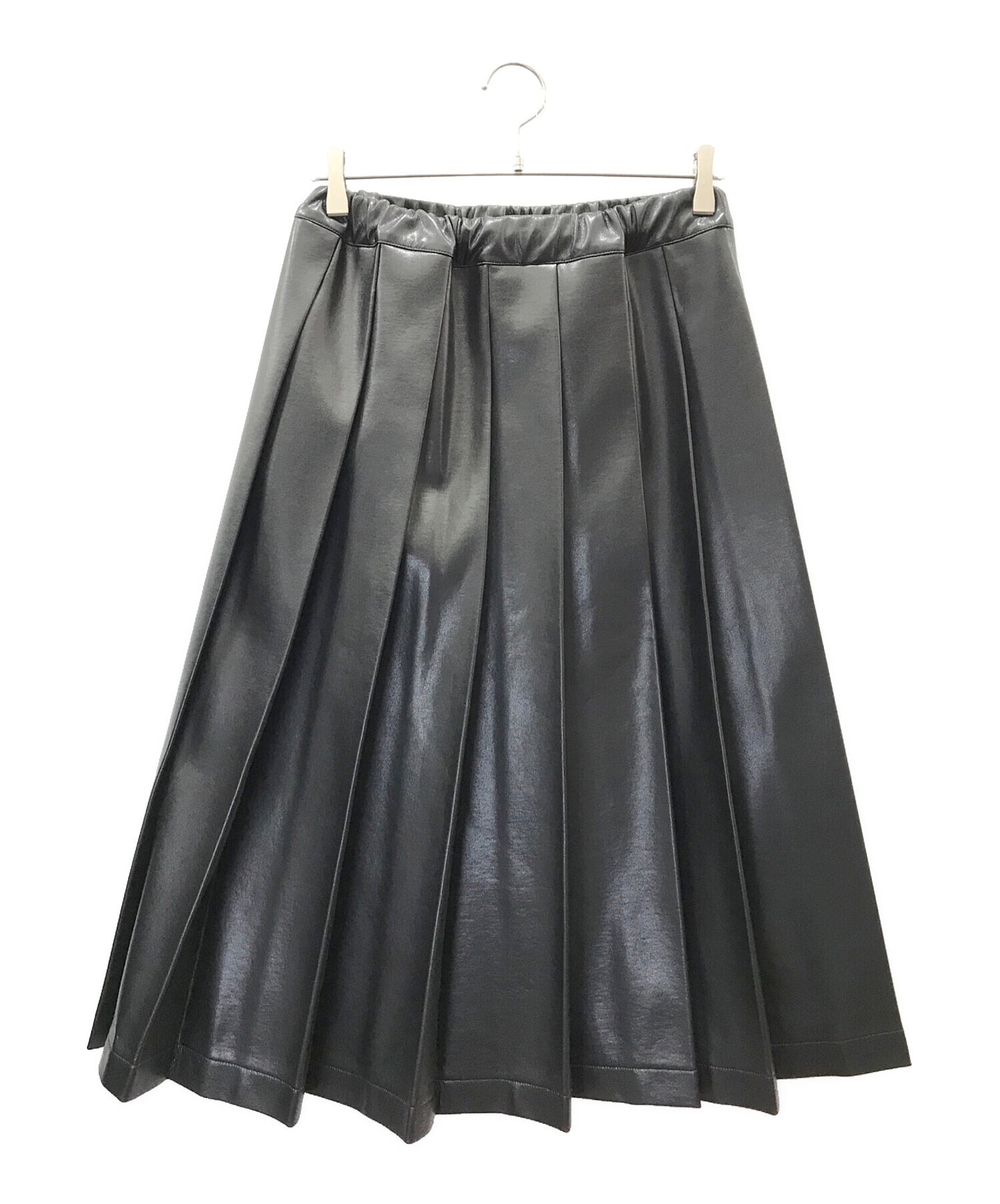 [Pre-owned] tricot COMME des GARCONS Faux Leather Pleated Skirt Skirt TE-S004