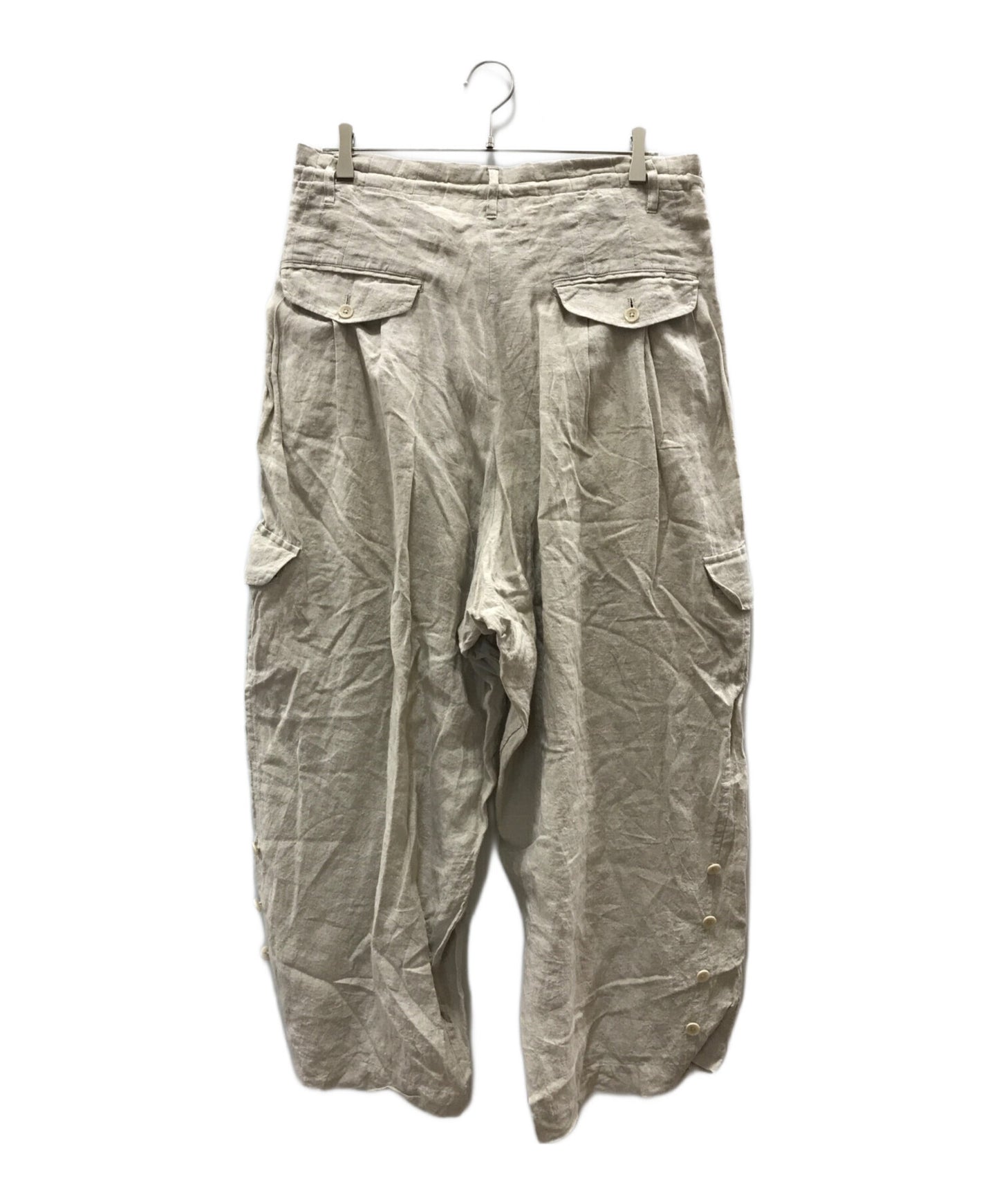 [Pre-owned] Yohji Yamamoto pour homme LINEN ddw HEM ADJUSTFOLD PANTS HD-P47-303