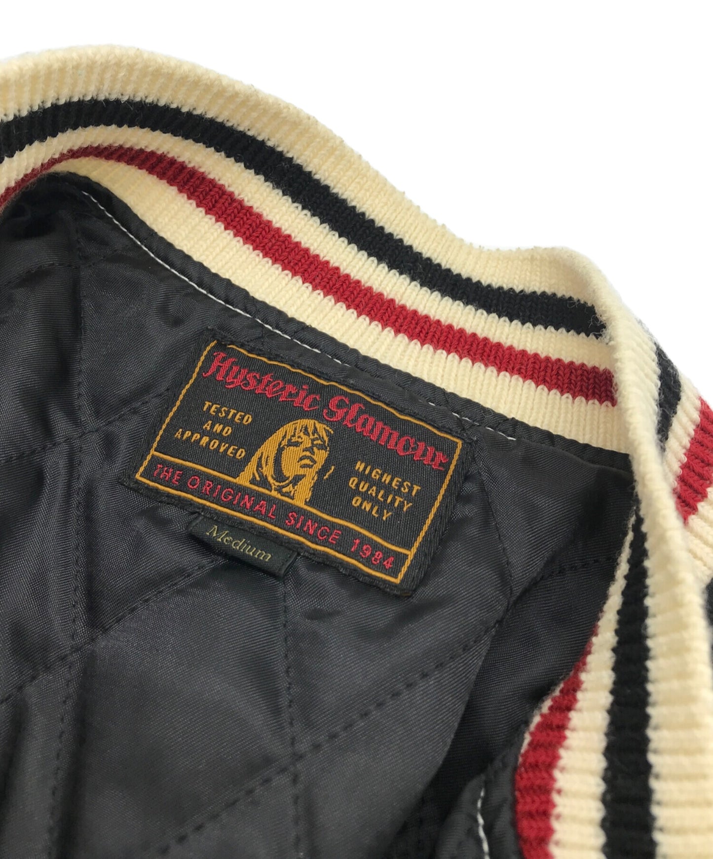 [Pre-owned] Hysteric Glamour satin and embroidered version of a stadium jumper 0153AB14