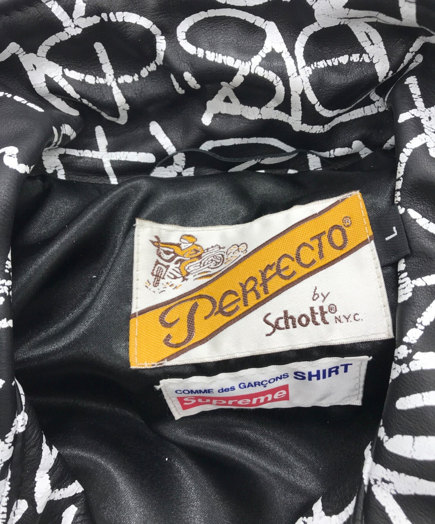 [Pre-owned] SUPREME Painted Perfecto Leather Jacket J46F8