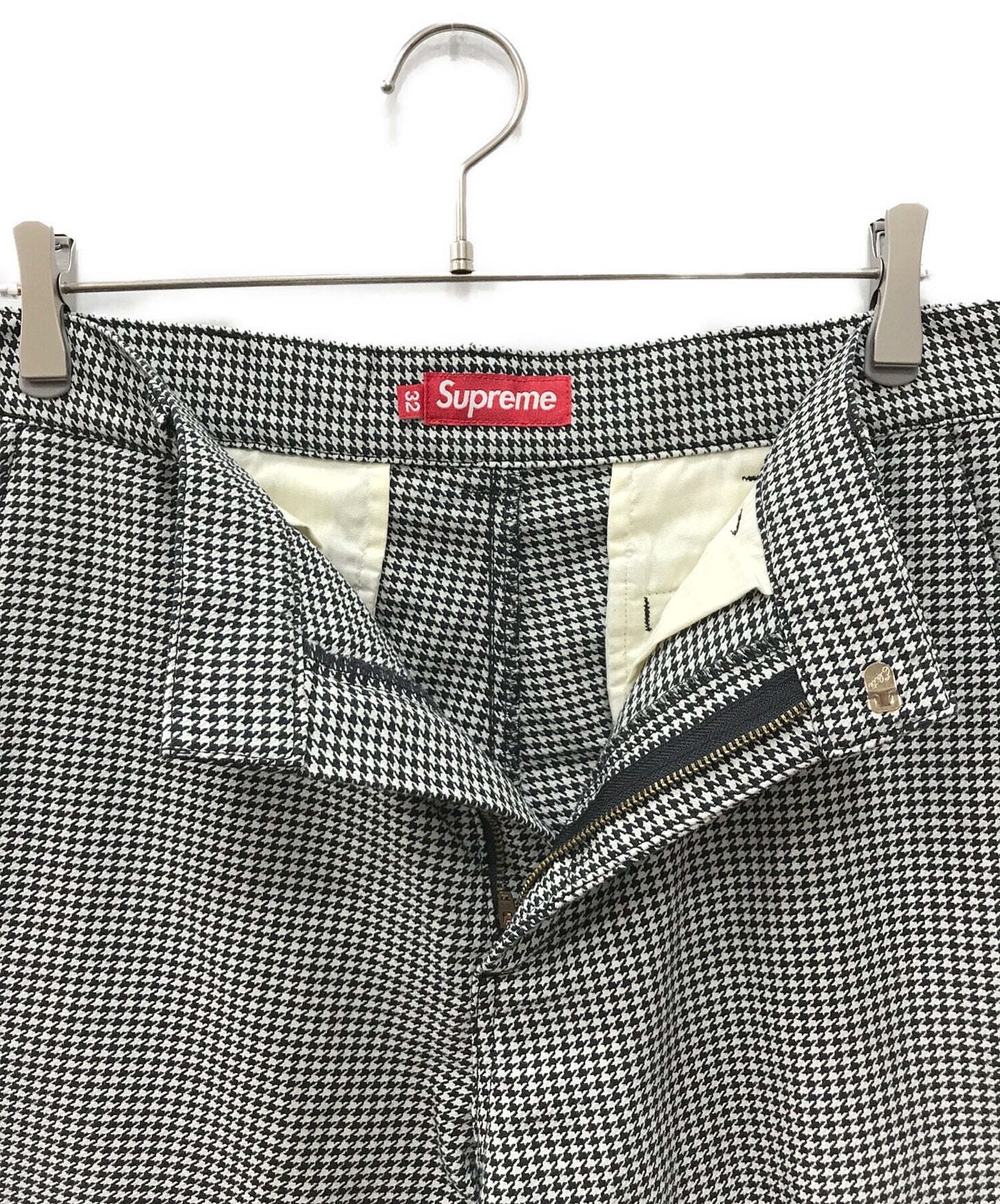 [Pre-owned] SUPREME Work Pant White Houndstooth