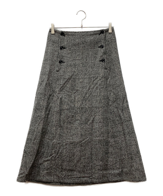 [Pre-owned] Y's Blush Wool Glen Checked Sweater Skirt YO-S14-007