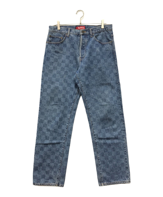 [Pre-owned] SUPREME Regular Jean Washed Checkerboard
