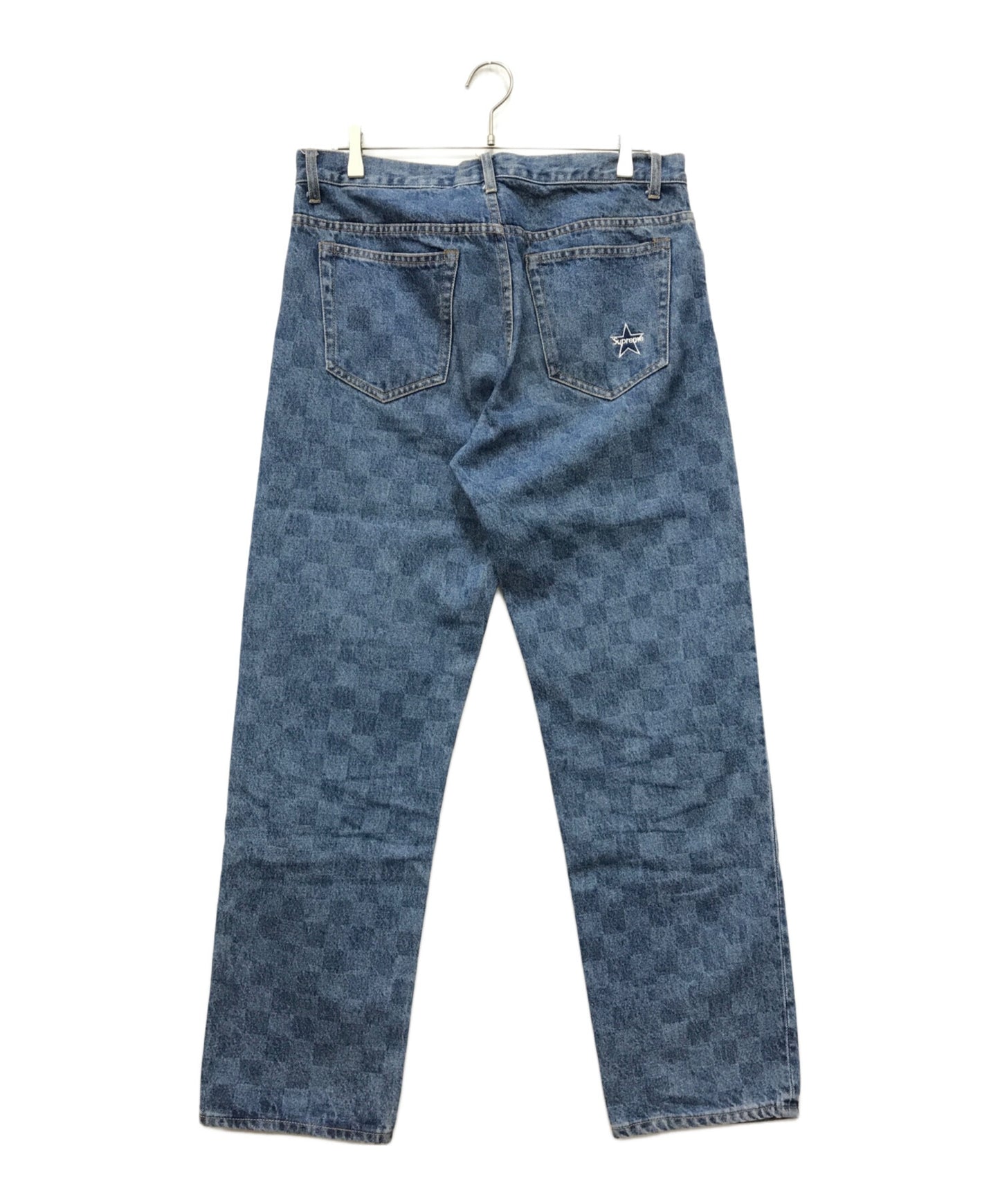 [Pre-owned] SUPREME Regular Jean Washed Checkerboard