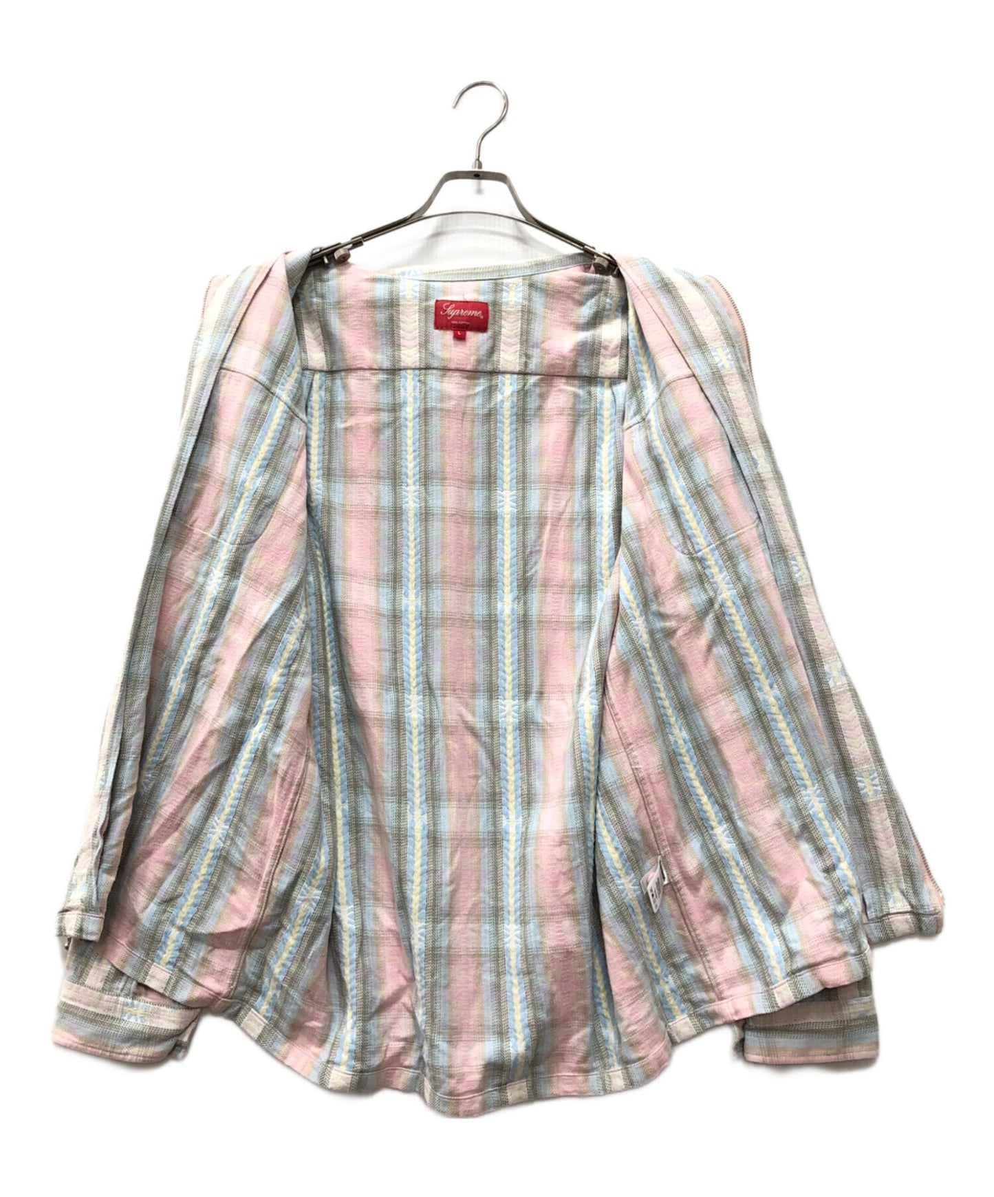 [Pre-owned] SUPREME PLAID FLANNEL ZIP UP SHIRT