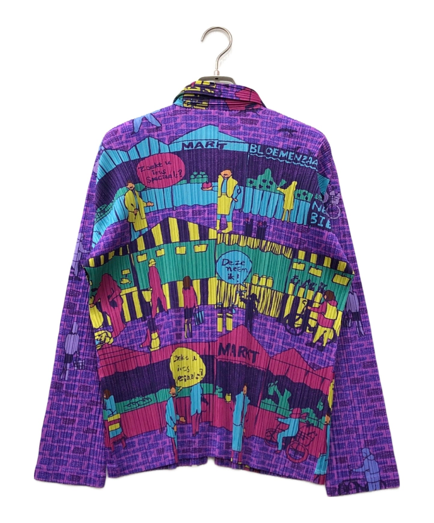 [Pre-owned] PLEATS PLEASE Pleated jacket with all over pattern pp63-jc681