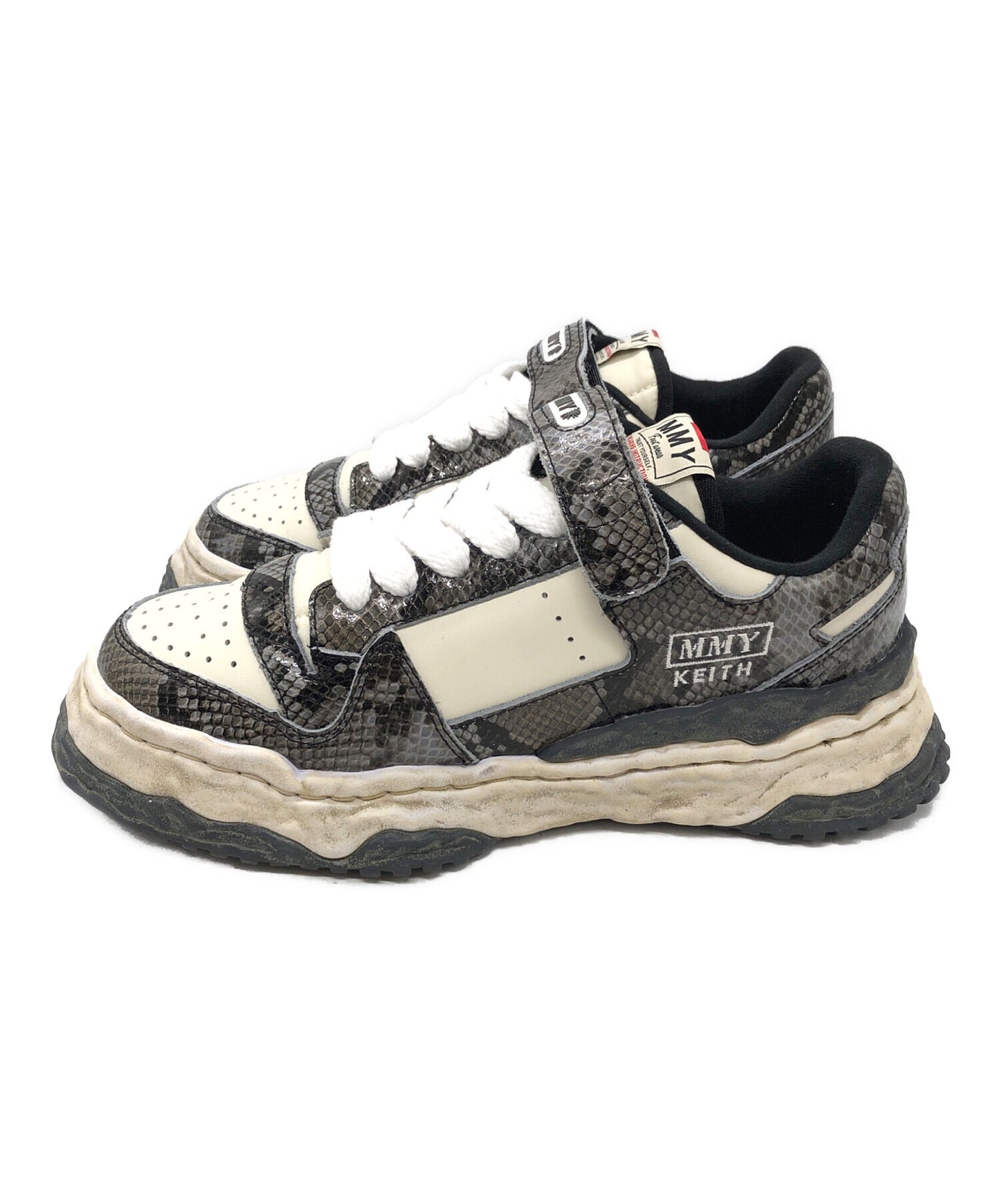 [Pre-owned] MIHARA YASUHIRO "KEITH" OG Sole Python Printed Leather Low-top Sneaker A14FW709