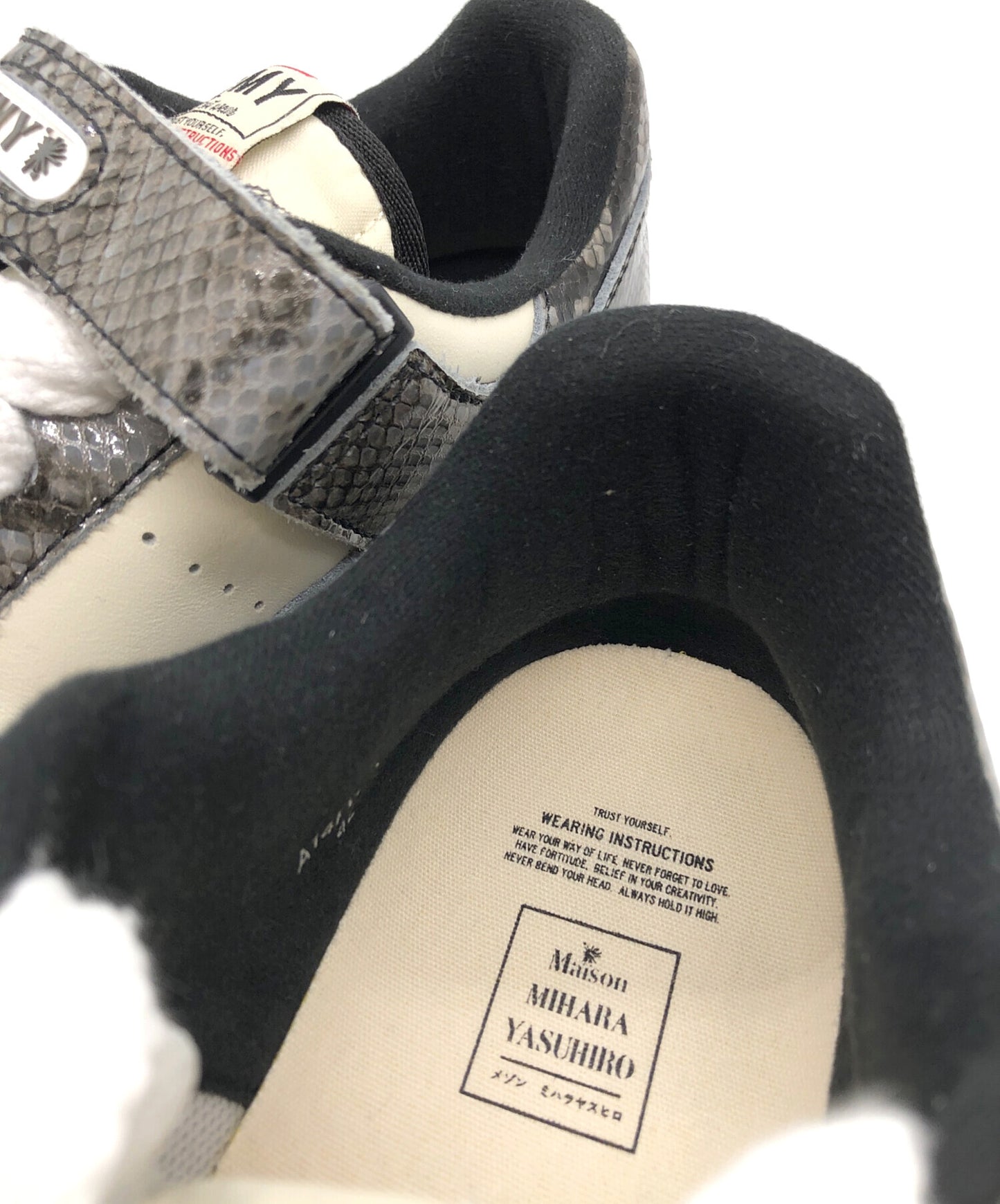 [Pre-owned] MIHARA YASUHIRO "KEITH" OG Sole Python Printed Leather Low-top Sneaker A14FW709