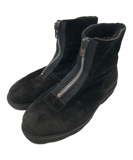 [Pre-owned] Yohji Yamamoto pour homme Suede leather front zip boa boots HF-E06-7097