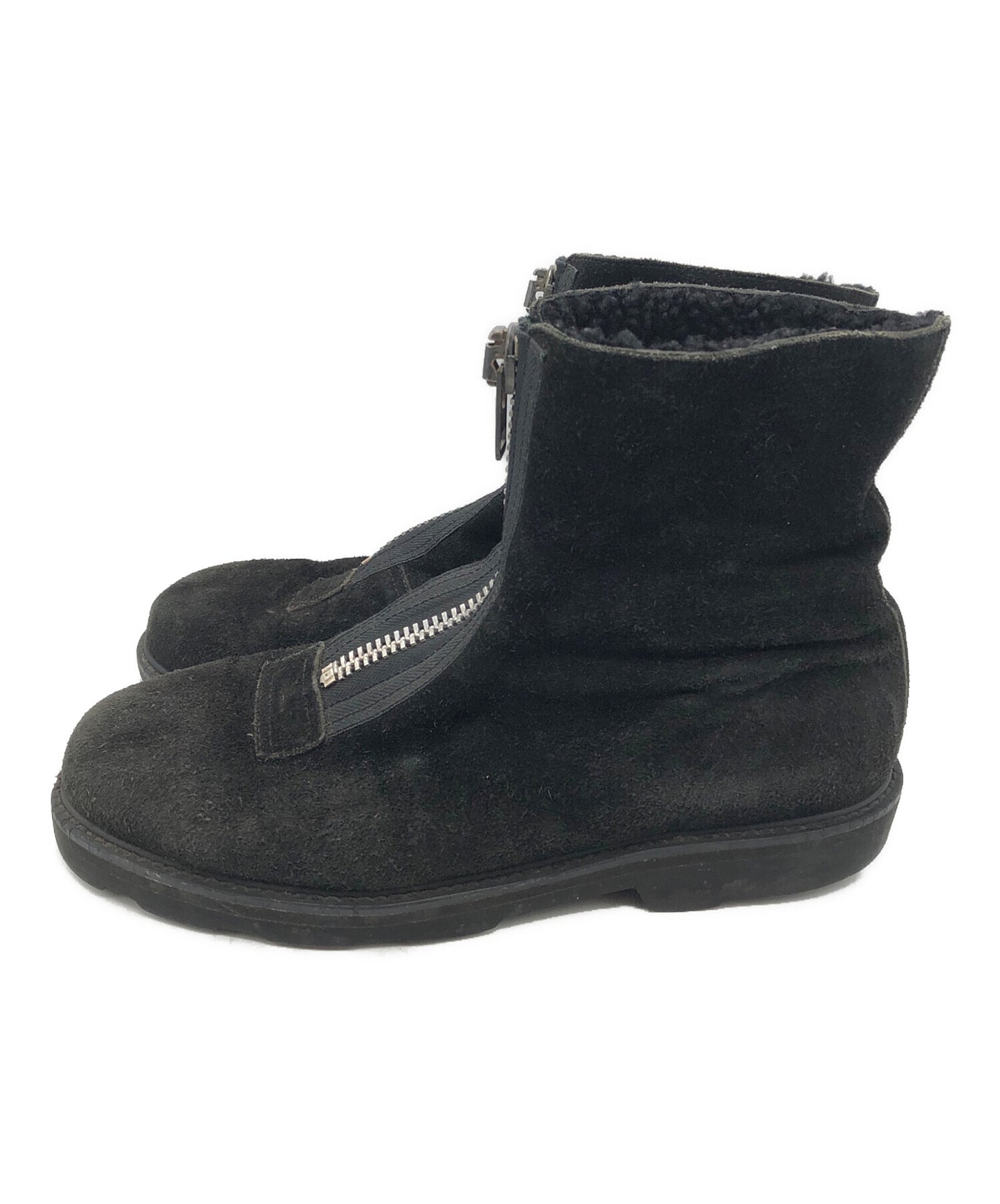 [Pre-owned] Yohji Yamamoto pour homme Suede leather front zip boa boots HF-E06-7097