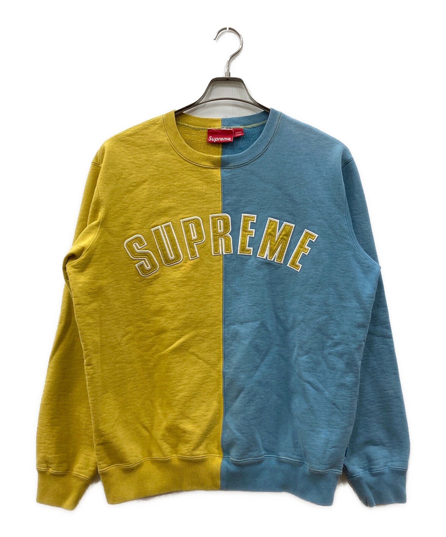 [Pre-owned] SUPREME Split Crewneck Sweatshirt Mustard