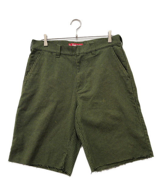 [Pre-owned] SUPREME Work Short "Olive Houndstooth"