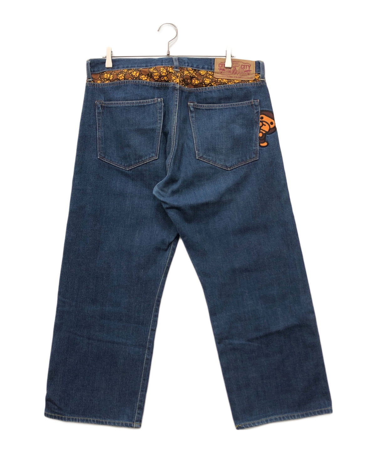 [Pre-owned] A BATHING APE Milo Embroidered Denim Pants