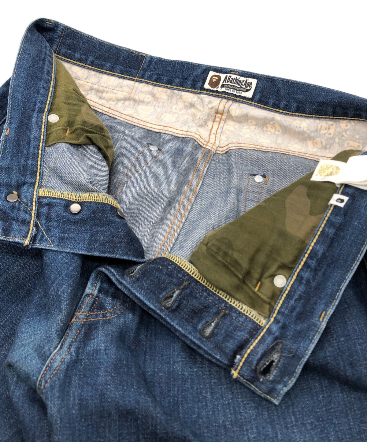 [Pre-owned] A BATHING APE Milo Embroidered Denim Pants