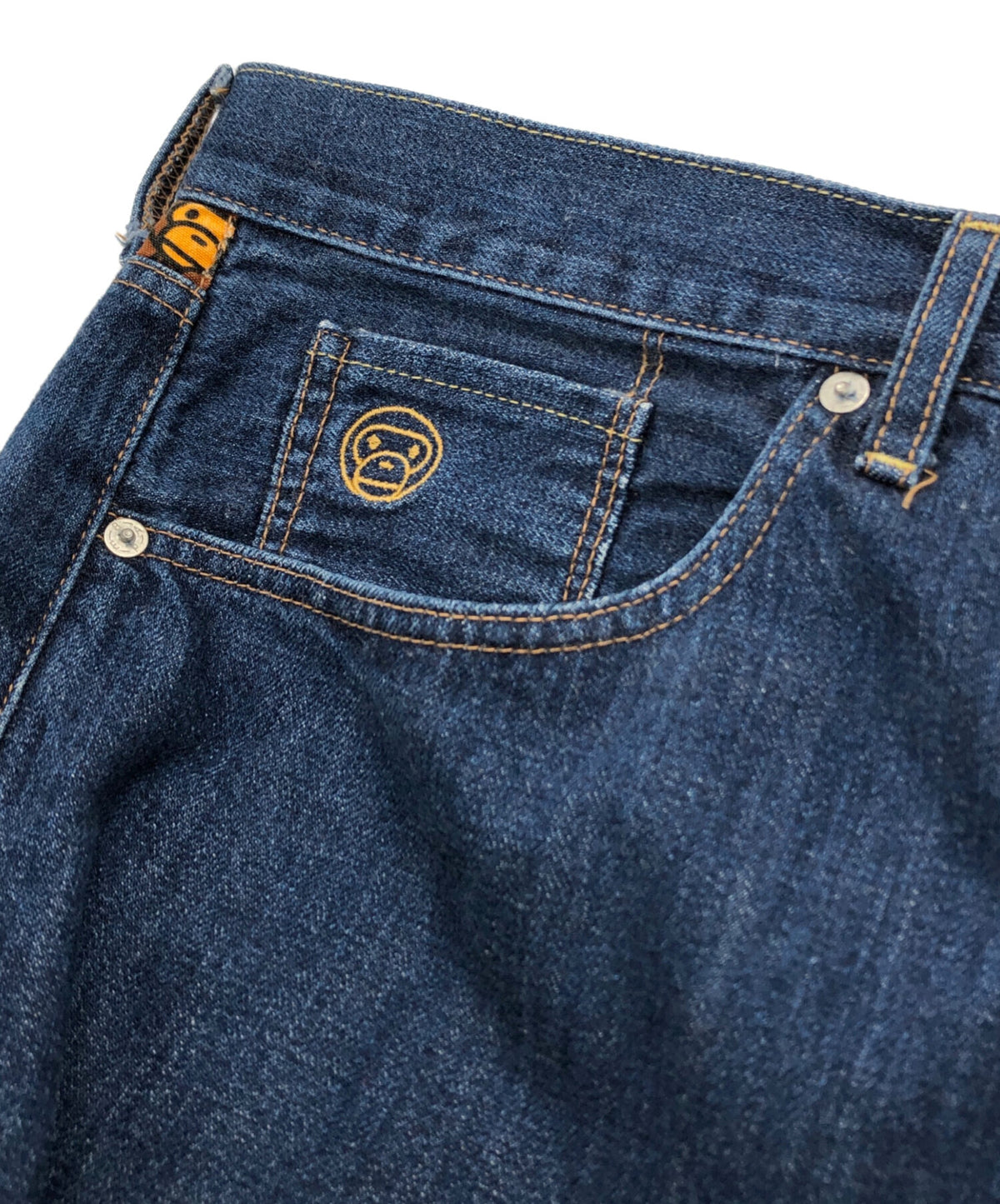 [Pre-owned] A BATHING APE Milo Embroidered Denim Pants
