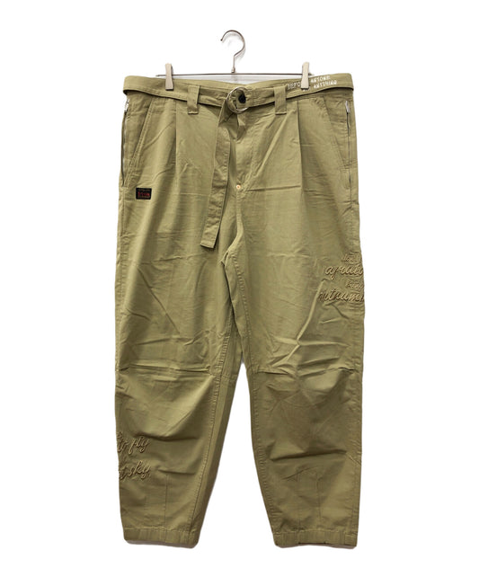 [Pre-owned] EVISU Loose-Fit Pants with Family Crest and Slogan Embroidery