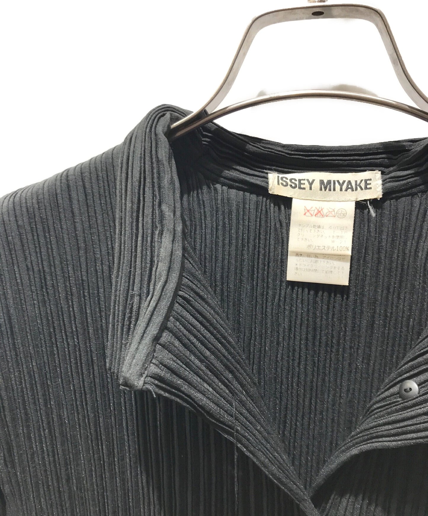 [Pre-owned] ISSEY MIYAKE Stand collar pleated shirt IM82-FD901 IM82-FD901