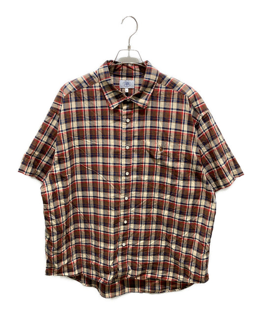 [Pre-owned] A BATHING APE Mini Ape Head Check Loose Fit S/S Shirt 001SRJ301001M 001SRJ301001M