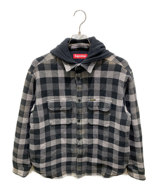[Pre-owned] SUPREME Waffle Plaid Hooded Shirt