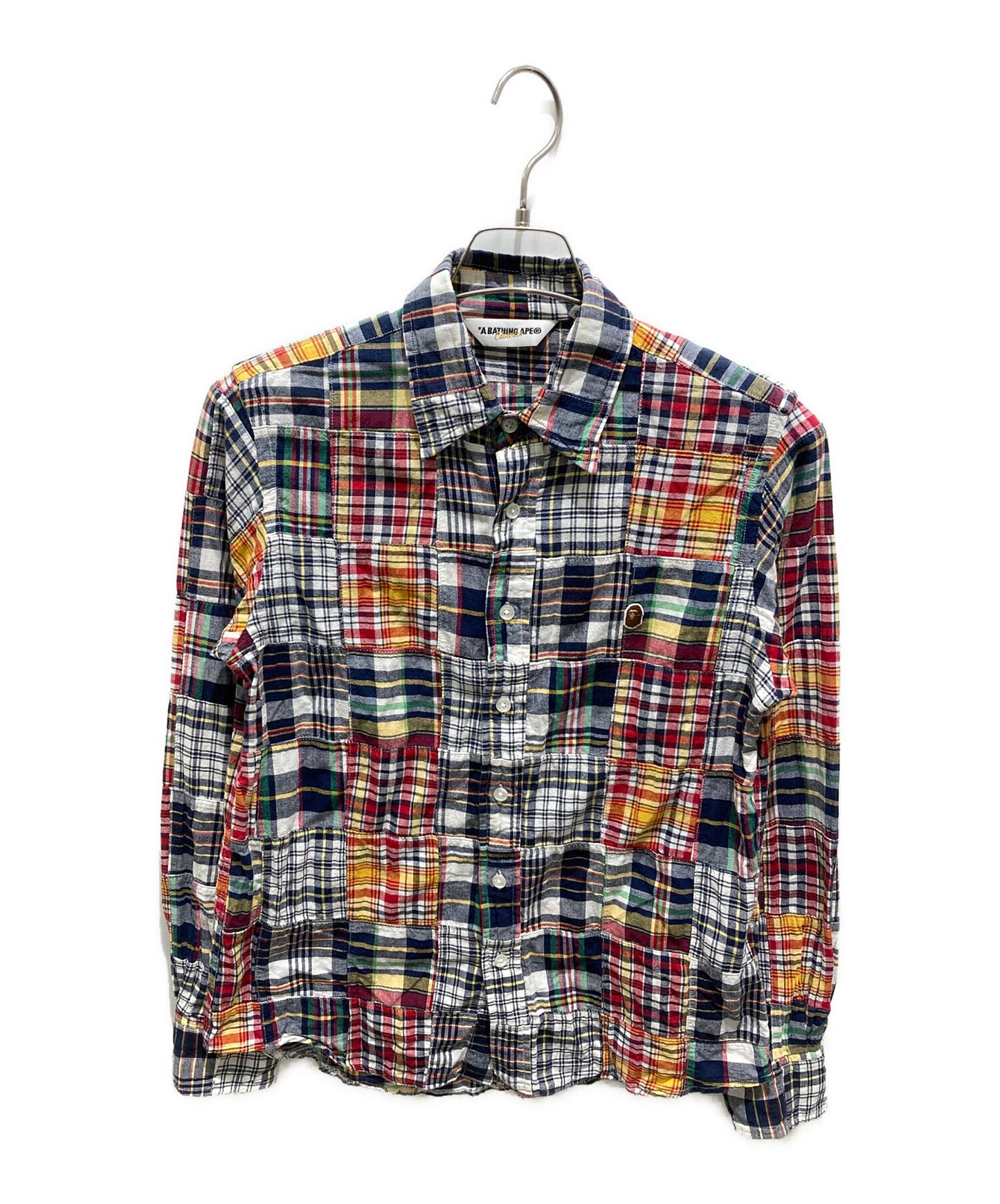 [Pre-owned] A BATHING APE patchwork plaid shirt