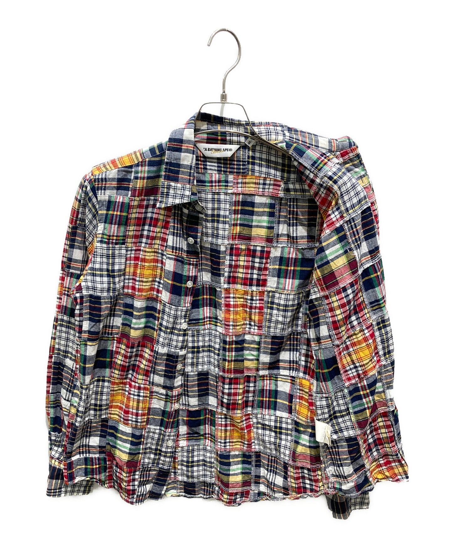 [Pre-owned] A BATHING APE patchwork plaid shirt