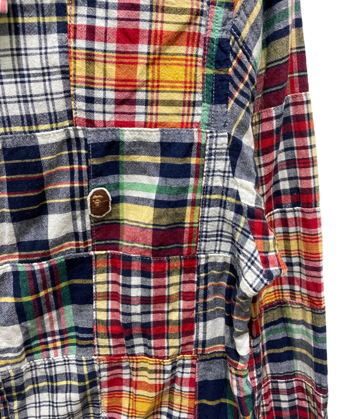 [Pre-owned] A BATHING APE patchwork plaid shirt