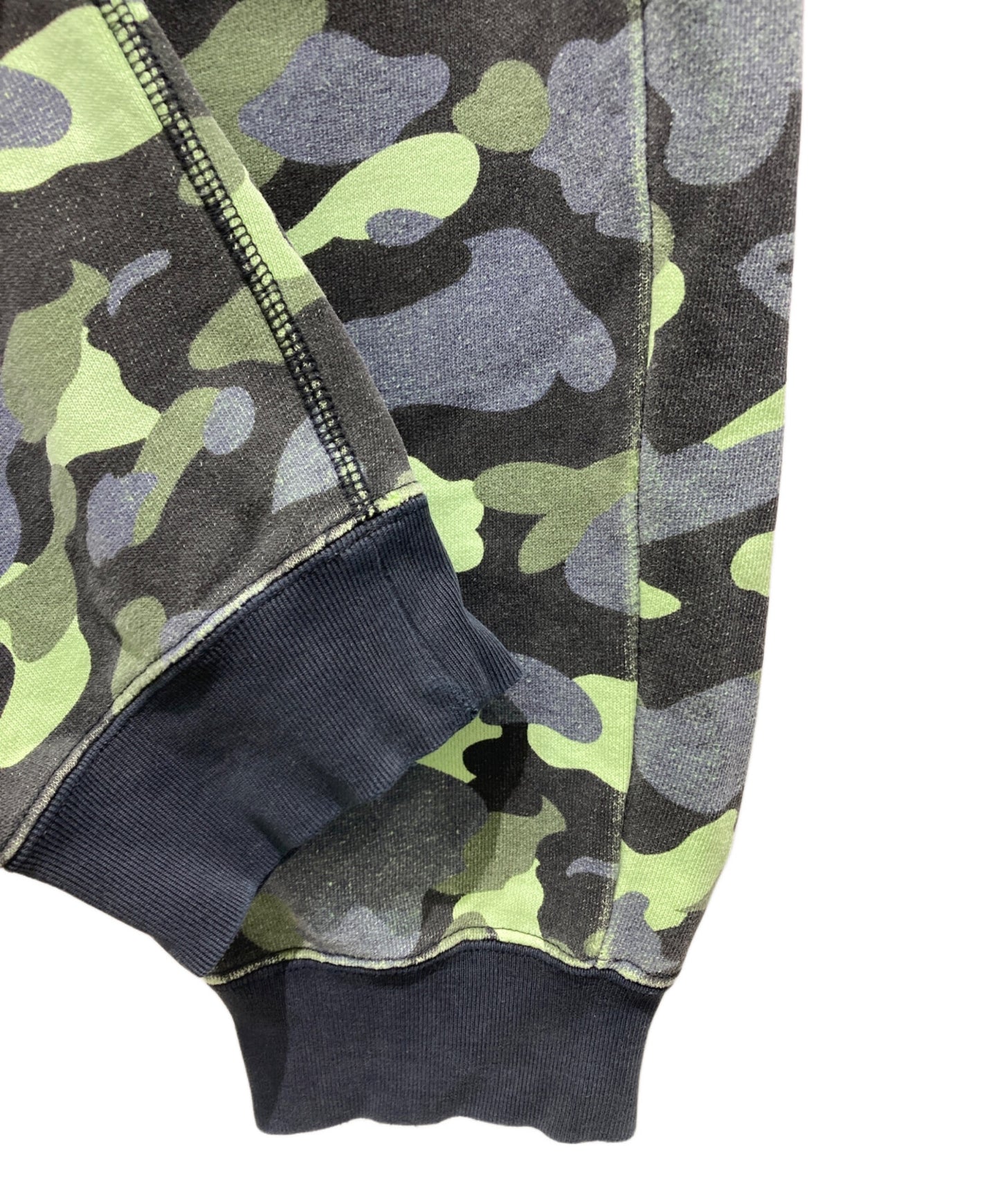 [Pre-owned] A BATHING APE Neon 1st Camo Sweatpants Green/Black 001pta801018x