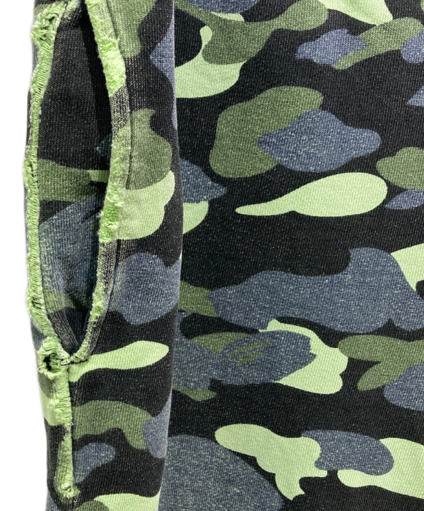 [Pre-owned] A BATHING APE Neon 1st Camo Sweatpants Green/Black 001pta801018x
