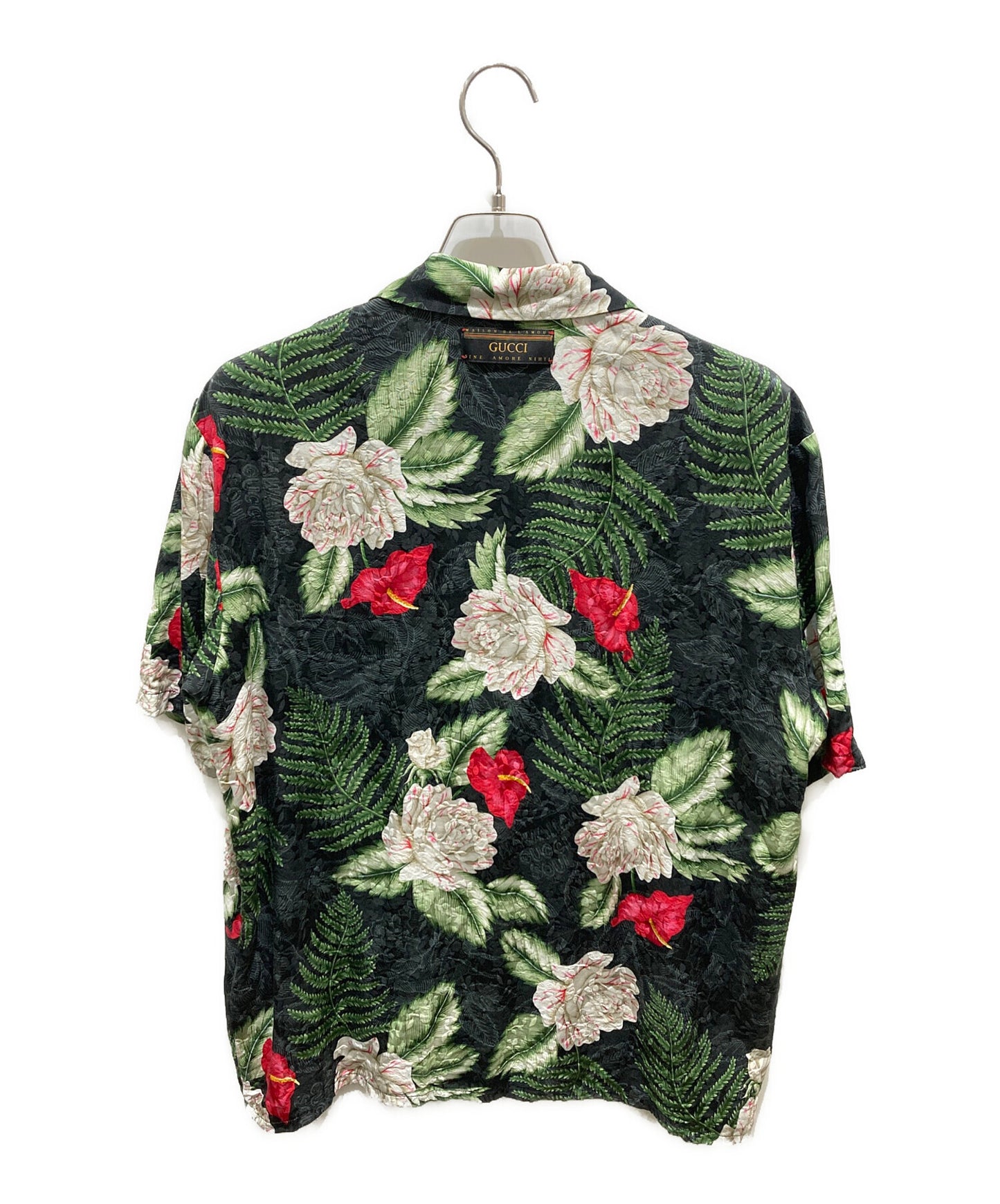 [Pre-owned] GUCCI Silk blend Hawaiian print bowling short sleeve shirt 624524 ZAEMQ