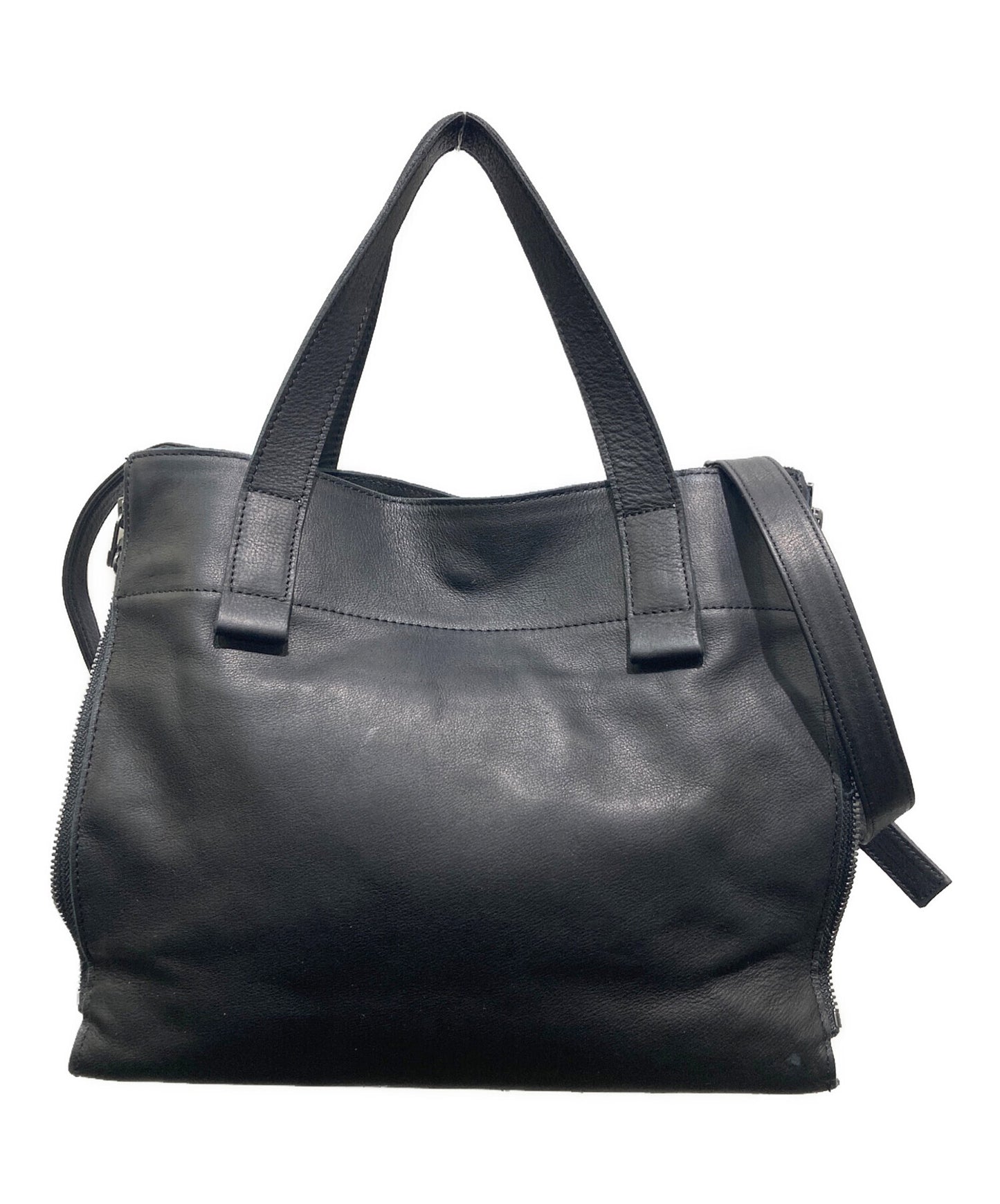 [Pre-owned] discord Yohji Yamamoto Cow Leather Zipper Handbag DS-I01-707