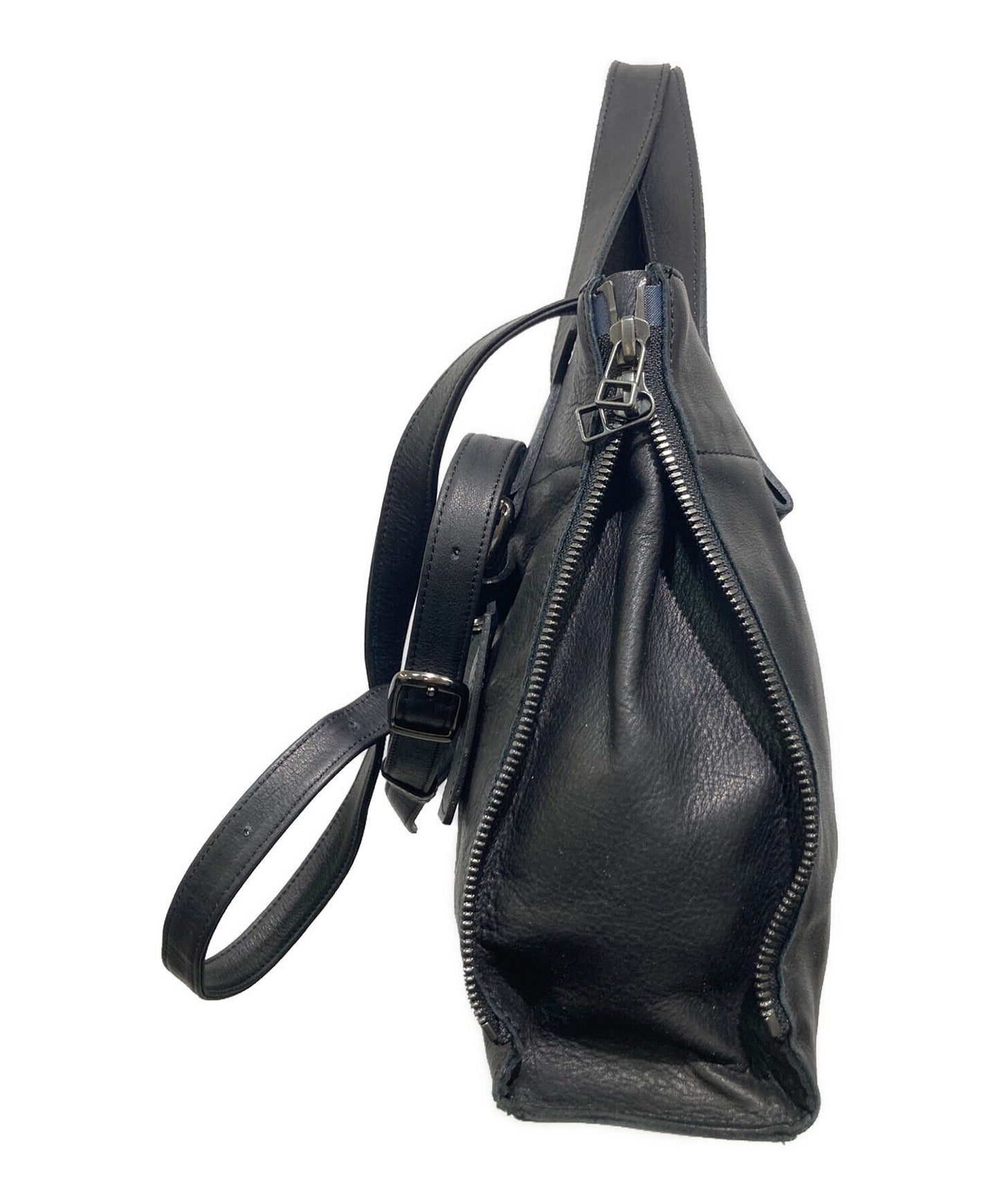 [Pre-owned] discord Yohji Yamamoto Cow Leather Zipper Handbag DS-I01-707